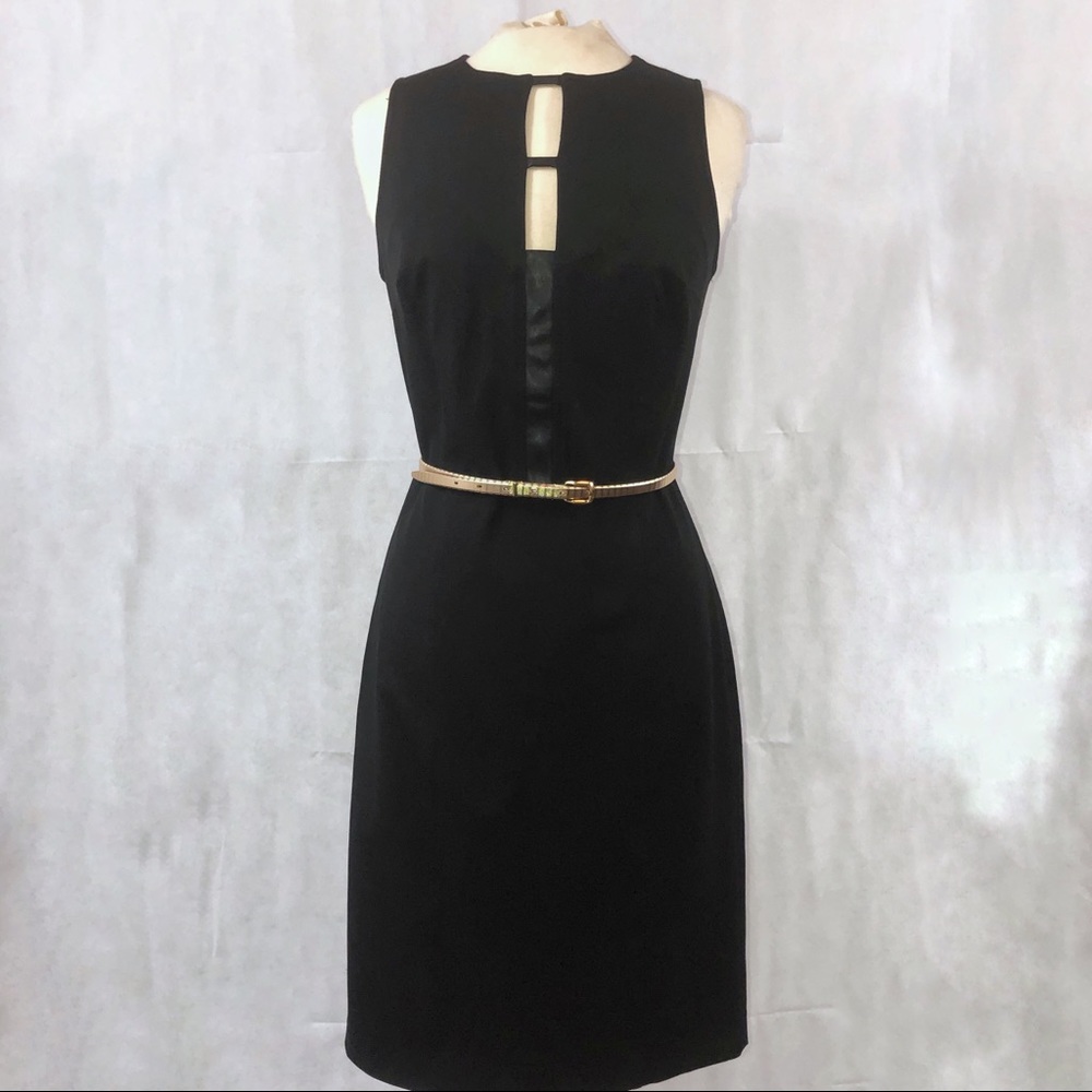 Banana Republic Black Cutout Sheath Midi Dress 8